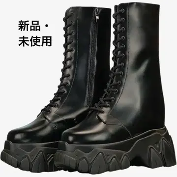 새상품 통굽 부츠 키높이 지뢰계 고스로리 23.5cm S사이즈 하자품