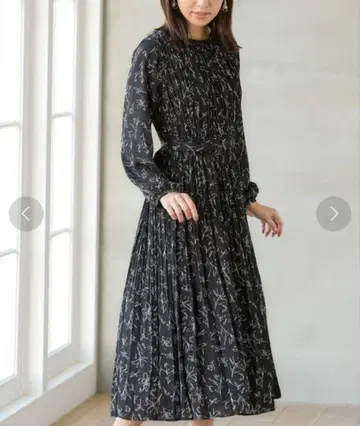 플리츠 사용 원피스 롱 기장