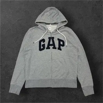 GAP 갭 집업 후드티 M 그레이 프론트 로고 자수 Y2K