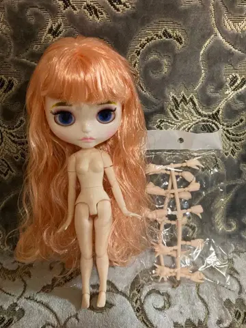 아이시 인형 본체 뉴 페이스 오렌지 헤어 소프트 웨이브와 핸드 부품