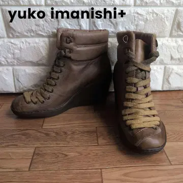 새상품급 유코이마니시 타비 부츠 가죽 백 지퍼 신발 천연 가죽 24cm