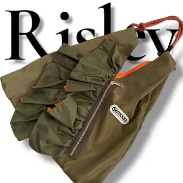 [레어] Risley OUTDOOR 콜라보 프릴 숄더백 카키