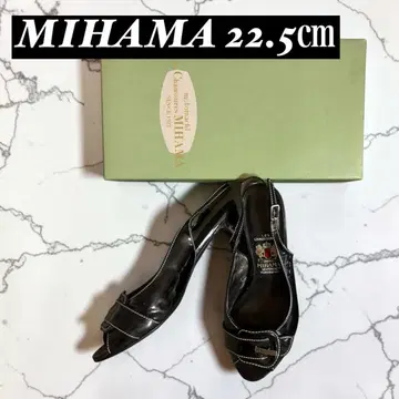 MIHAMA 미하마 샌들 블랙 가죽 22.5cm