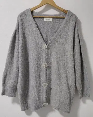 2010s vintage 가디건 그레이 snidel 샤기 니트