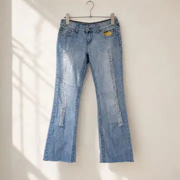 노브랜드 데미지 데님 팬츠 컷오프 S 옅은 파랑 면 휴일 외출