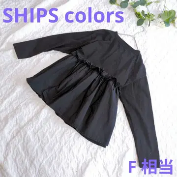 [ SHIPS colors ] 긴팔 절개 페플럼 티셔츠 블랙 F 사이즈 상당