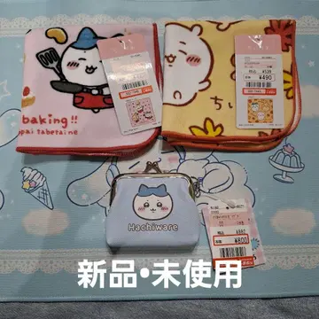 치이카와 (먼작귀) 하치와레 가마구치 파우치 미니 타월 3종 세트