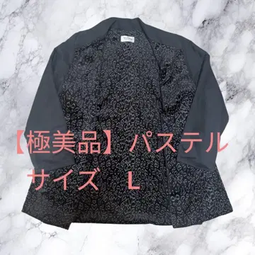컨디션 최상 파스텔 L 표범 무늬 레오파드 무늬 올 패턴 테일러드 자켓 블랙 블랙