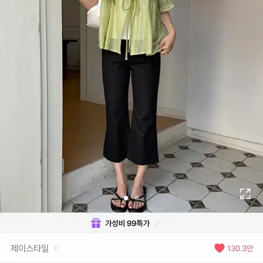[빅사이즈] 이블렛 테러프 7부 부츠컷 카프리 팬츠