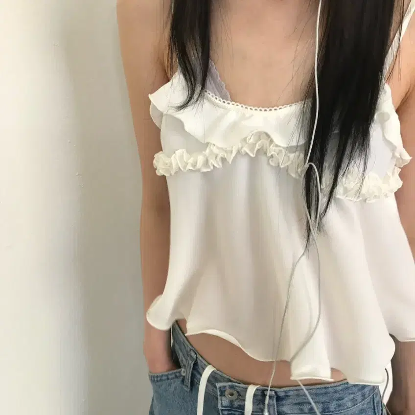 위아 리쥬 뷔스티에 블라우스(아이보리)