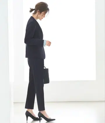세탁 가능한 베이직 비즈니스 정장 테이퍼드 팬츠 세트
