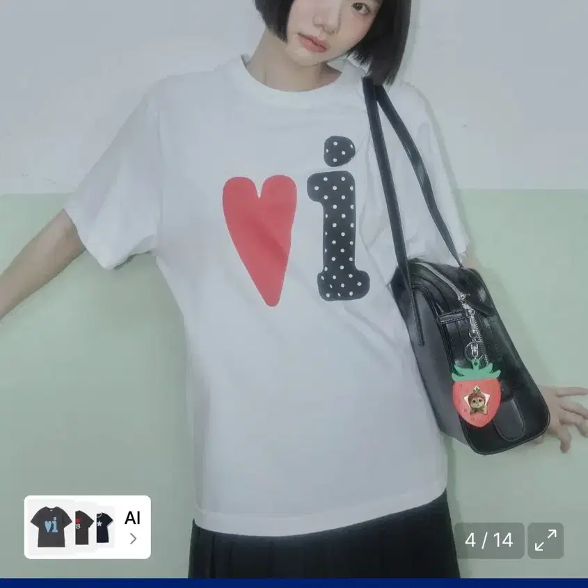 비디오자키 비비티셔츠 화이트