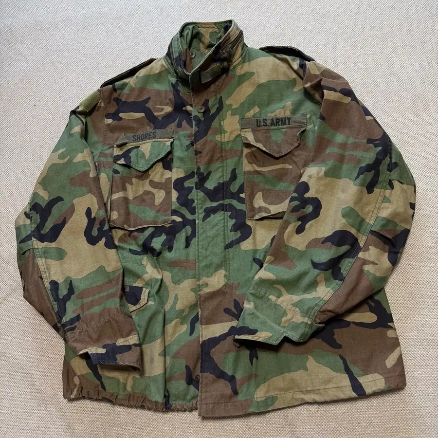 90s USA 미군 M-65 우드랜드 카모 필드 자켓