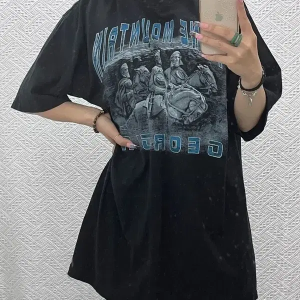 빈티지 USA 레트로 희귀 90's 스톤마운틴 프린팅 반팔티 XL C14237