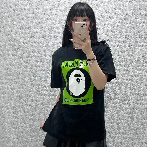 베이프 ASNKA 빈티지 스트릿 키치 프린팅 반팔티 M C14242