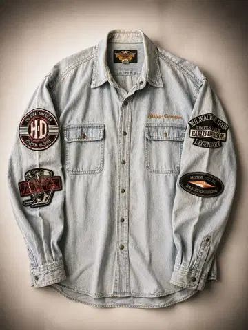 Harley Davidson 데님 셔츠 긴팔 L 90s