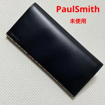 미사용 PaulSmith 폴스미스 가죽 장지갑 멀티 스트라이프 블랙