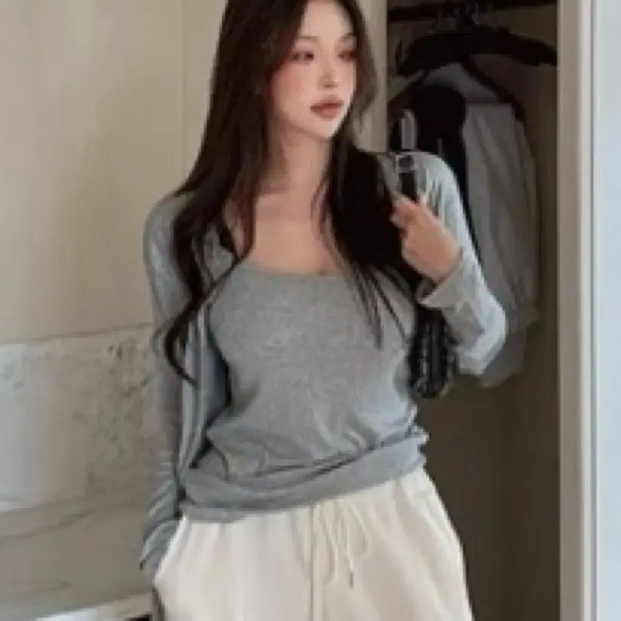 지그재그 히프나틱 필굿그레이 나시