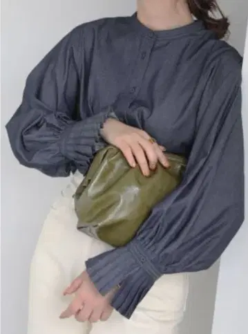 LE DENIM SLOBE IENA 턱 슬리브 블라우스 데님