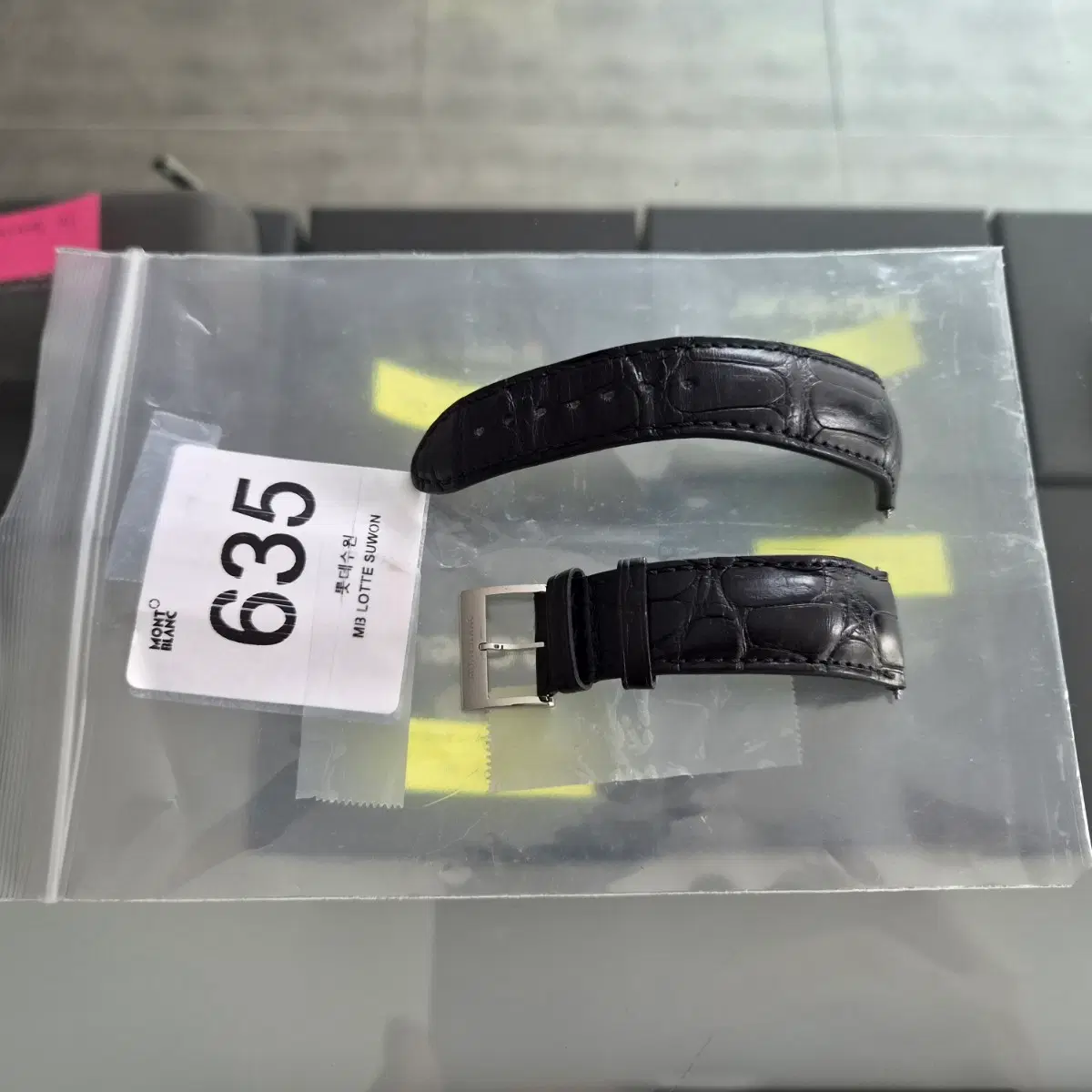 몽블랑 정품 악어가죽 줄과 핀버클 러그 21mm