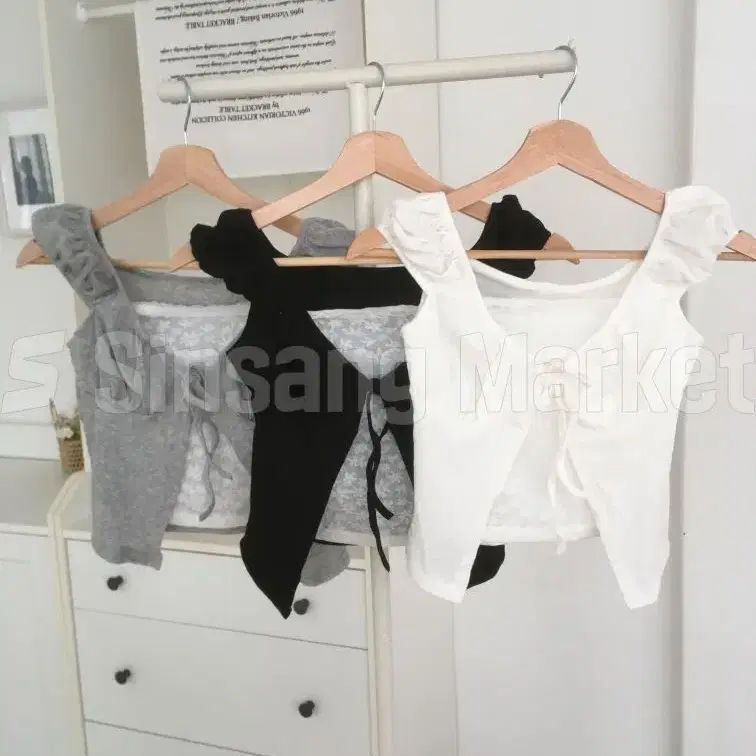 [빠른발송] 3C 리프 레이어드 반팔 가디건