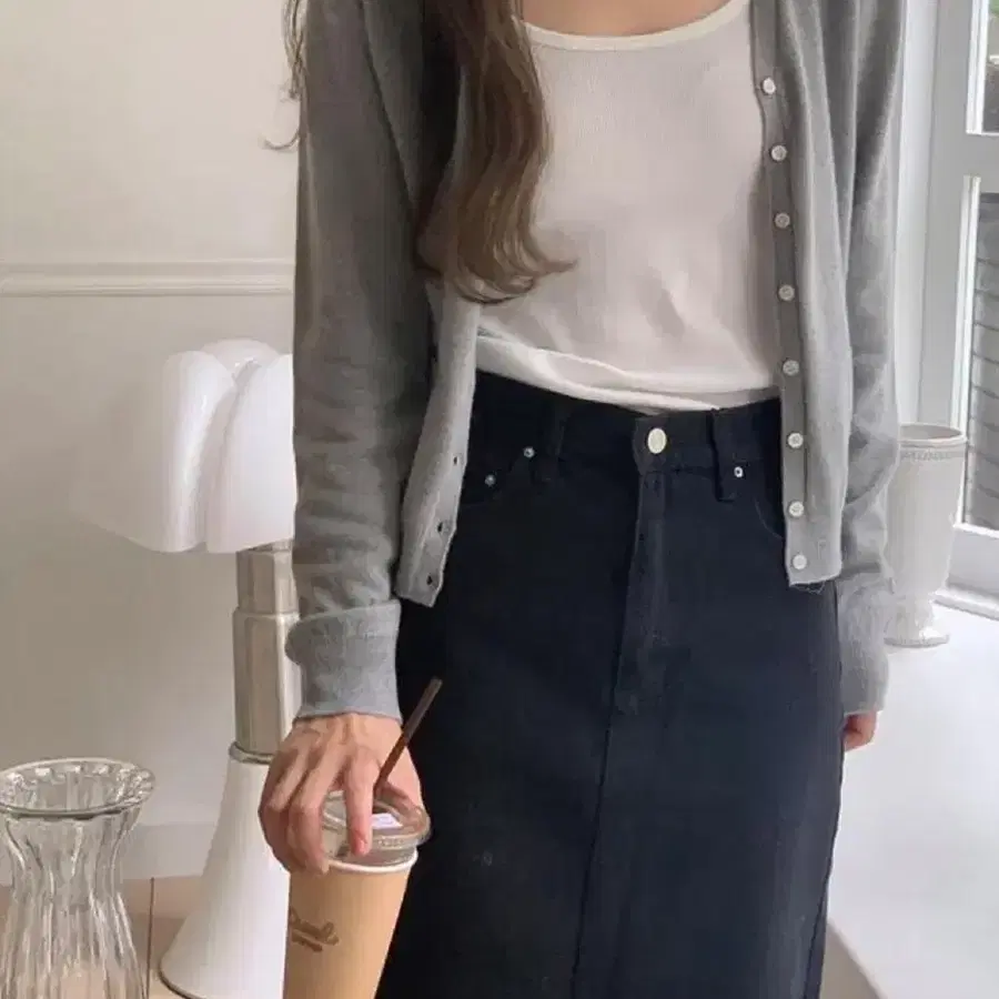 온스 데님 스커트