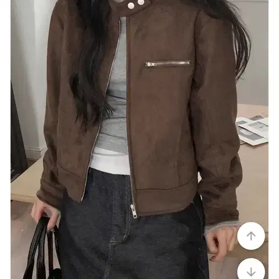 코이뮤 스웨이드 노카라 자켓