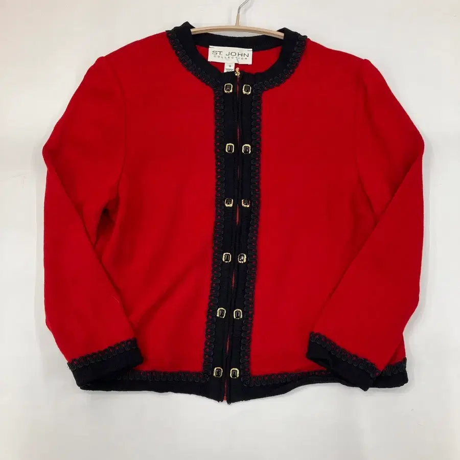 ST. JOHN COLLECTION 가디건 레드/블랙