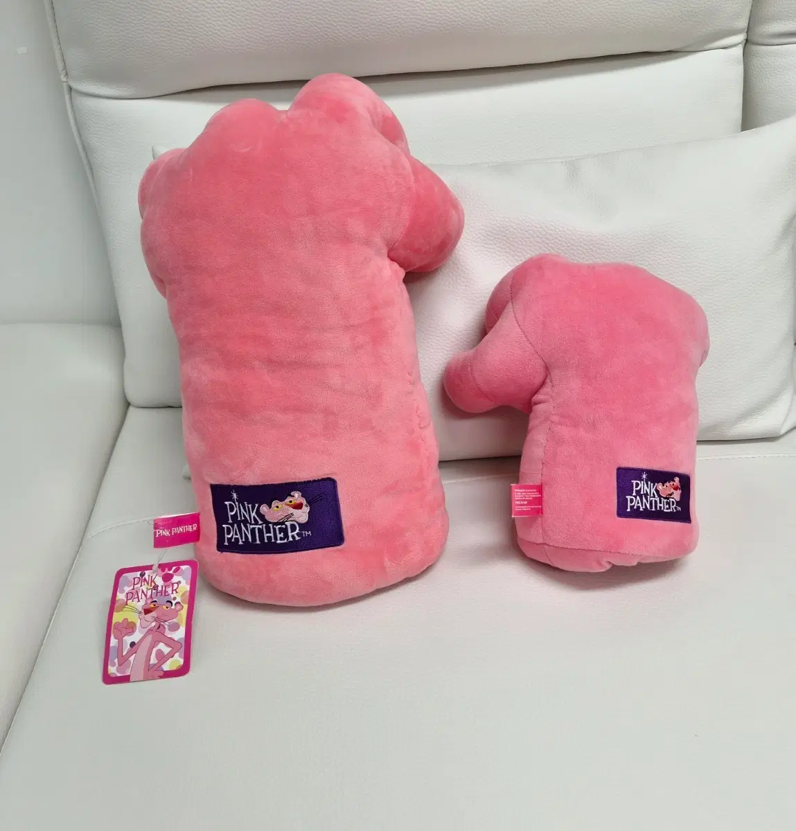 새제품 / 핑크팬더 주먹쿠션 45cm / 손에끼우는 왕주먹 쿠션 인형