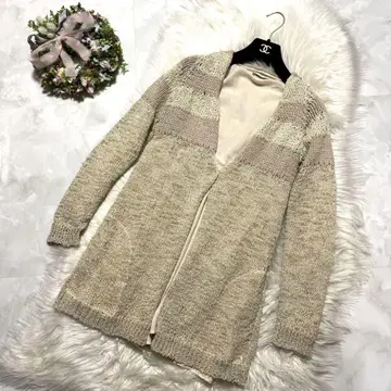 새상품급 브루넬로쿠치넬리 배색 절개 롱 가디건 자켓 M