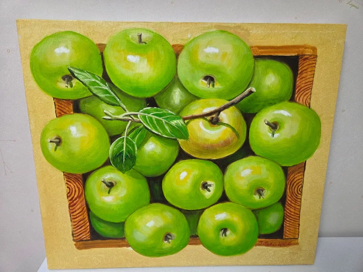 정서우 작가 청사과 유화 그림