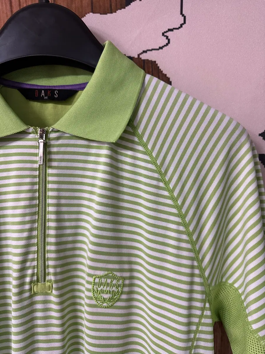닥스 골프 DAKS GOLF 스트라이프 반집업 반팔 카라티 95
