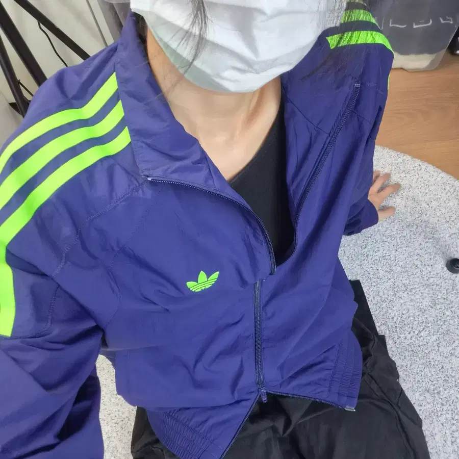 아디다스 플레임스트라이크 우븐 트랙탑 바람막이 네이비 M