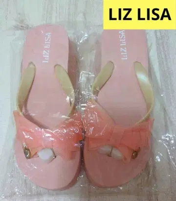가격 대폭 인하 새상품 LIZ LISA 리즈리사 통굽 비치 샌들 핑크 리본