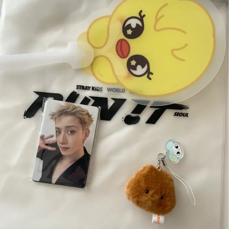 스트레이키즈 스키즈 런잇 콘서트 07/29 입장 기프트 day3 중콘 포카 키링 일괄 full + bag + keyring