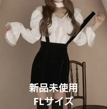 Darich 서스펜더 벨로아 타이트 미니 스커트 FL 사이즈 블랙