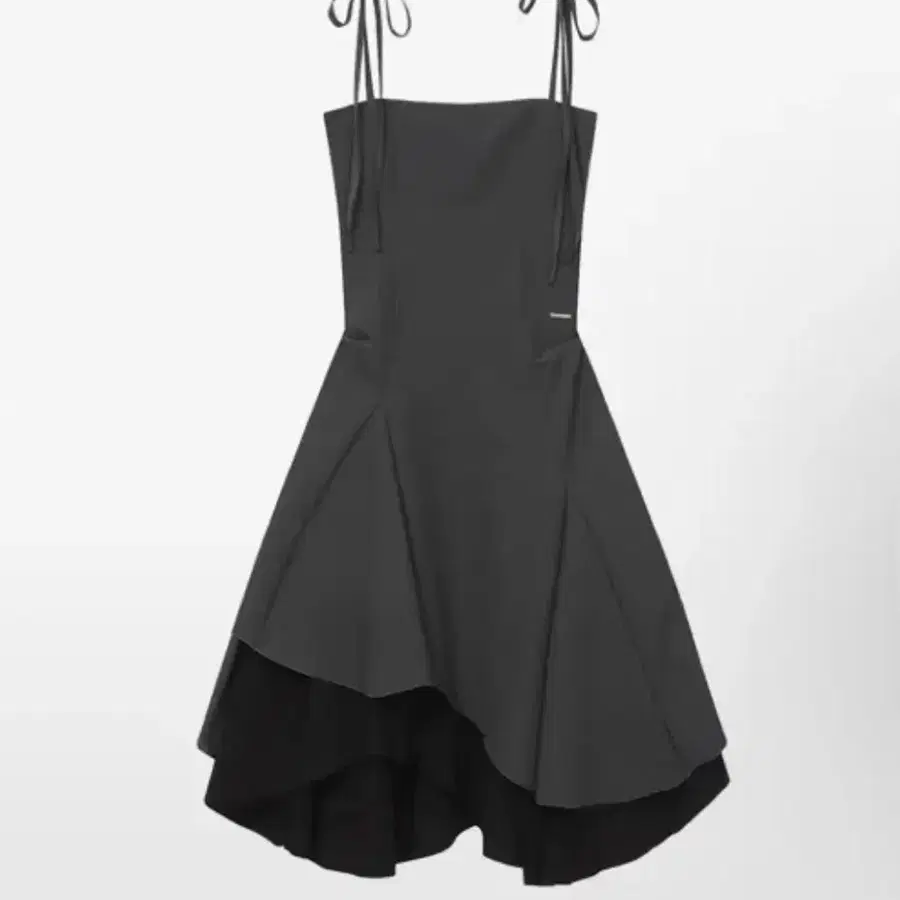 미세키서울 언발란스 차콜 원피스 셔링