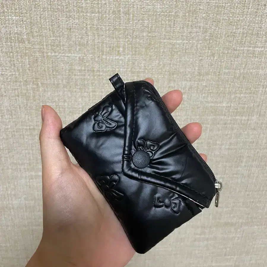 새거) 블랙 리본 퀄팅 미니파우치 카드지갑