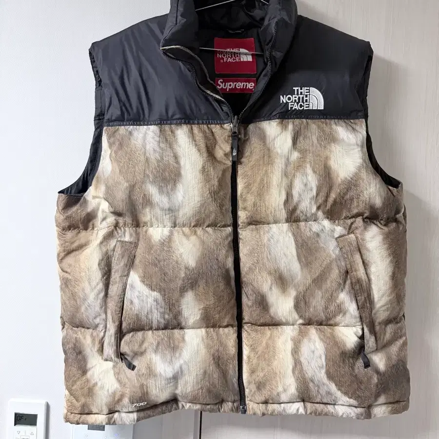 XL) 13FW 슈프림 노스페이스 퍼 프린팅 눕시 베스트