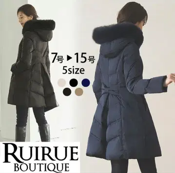 RUIRUE BOUTIQUE 롱 다운 블랙 리본 Ver.