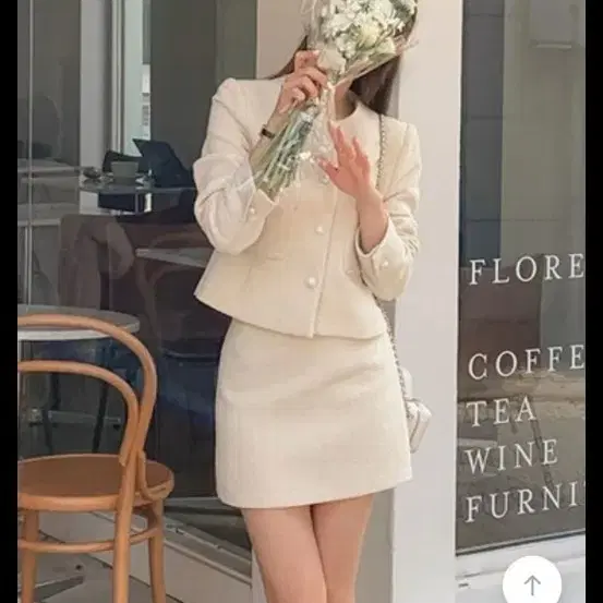 (새옷) 베니토 마로네 트위드 셋업 크림