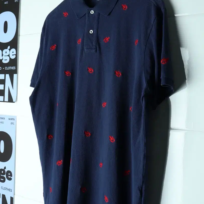 (L-XL) 폴로 랄프로렌 반팔 카라 티셔츠 USA 네이비-H37673