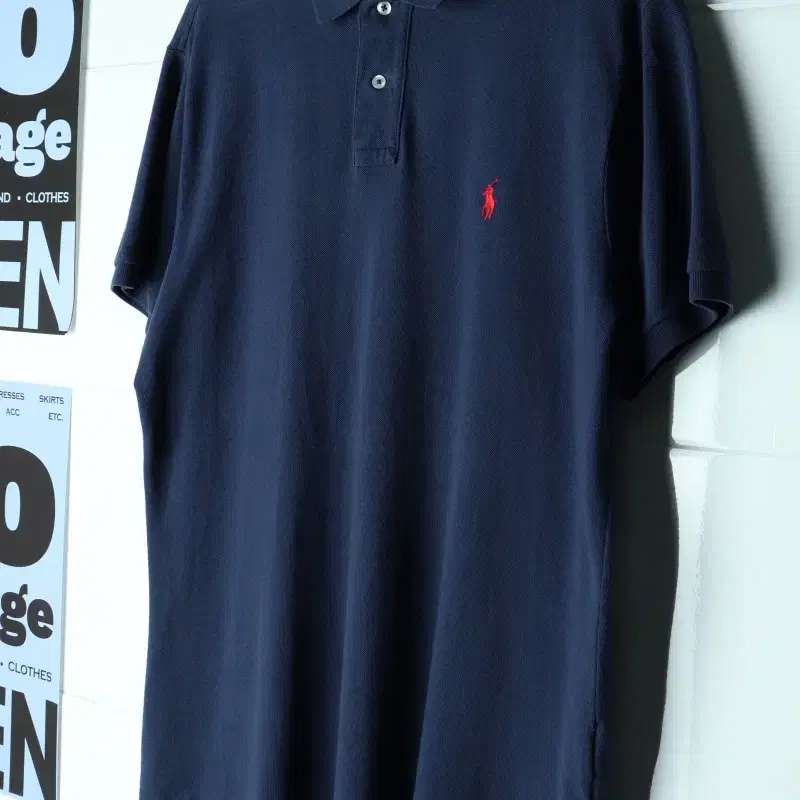 (XL-2XL) 폴로 랄프로렌 반팔 카라 티셔츠 네이비-H37675