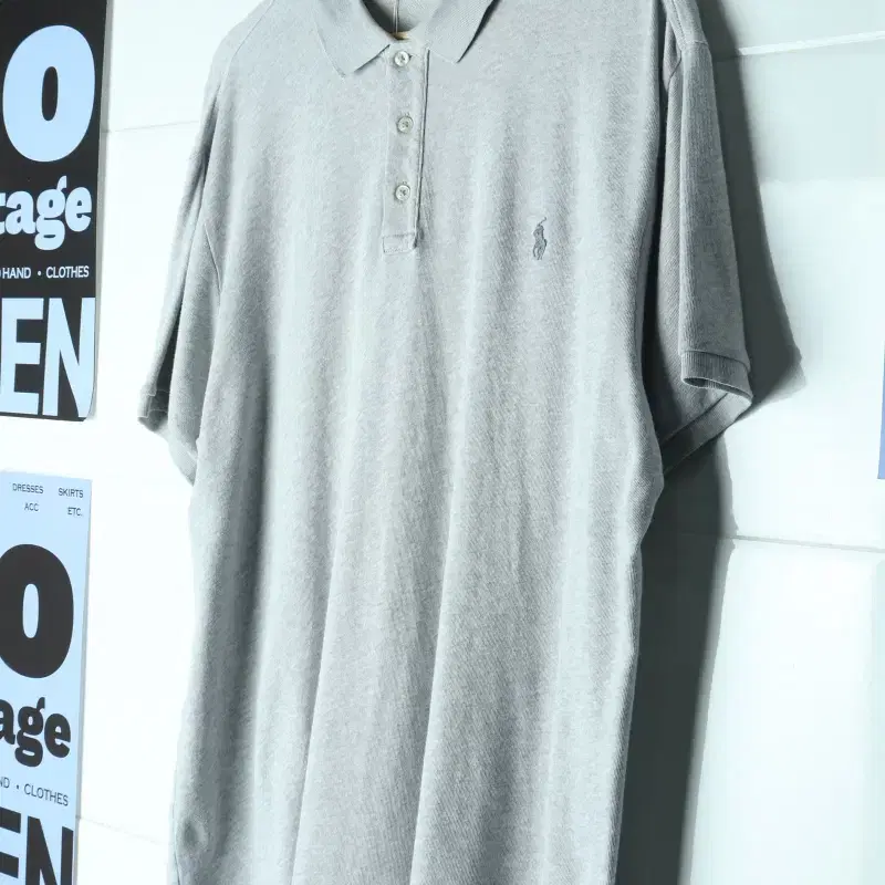 (XL-3XL) 폴로 랄프로렌 반팔 카라 티셔츠 그레이-H37692
