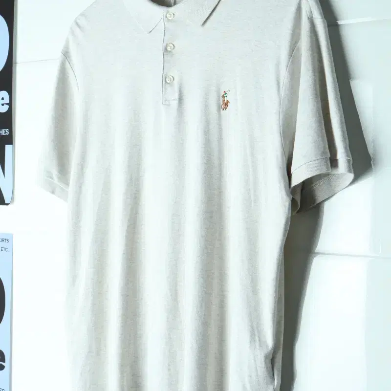 (L-XL) 폴로 랄프로렌 반팔 카라 티셔츠 멜란지 무지-H37694