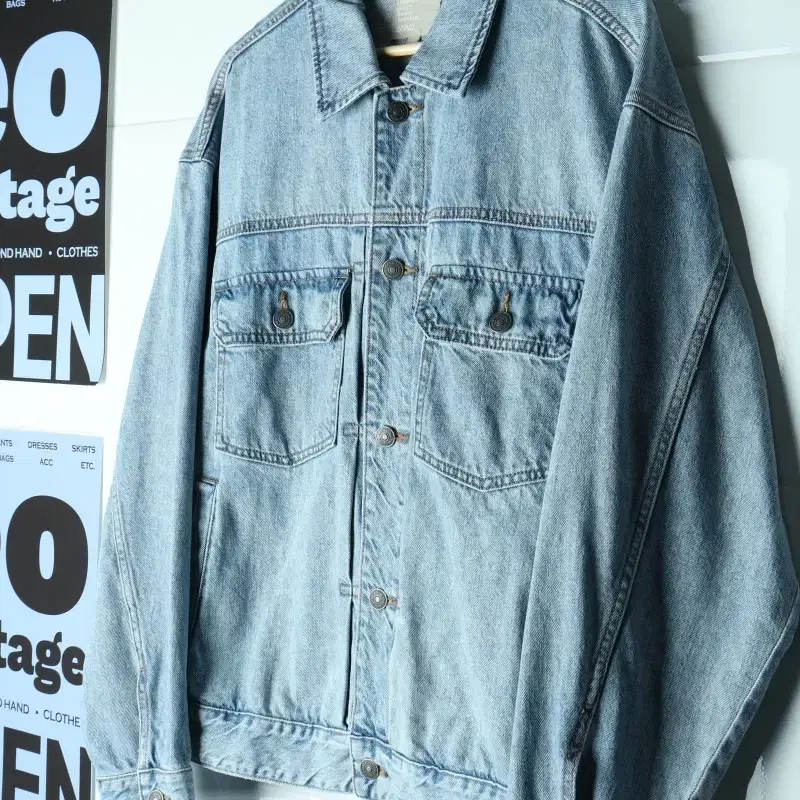 (L-XL) 스파오 집업 바람막이 점퍼자켓 트러커 데님 청-H37714