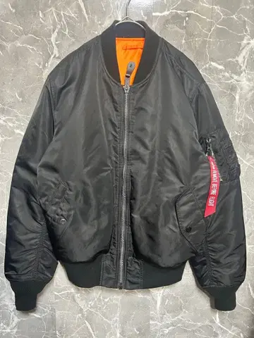 새상품급 ALPHA INDUSTRIES MA-1 플라이트 자켓 블랙 M