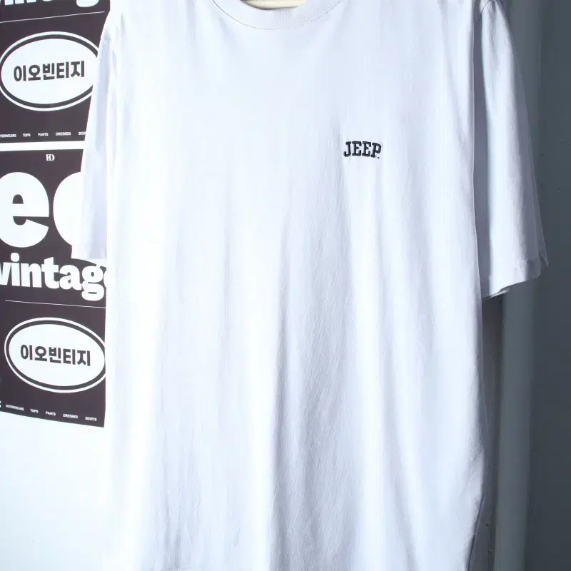 (L-XL) 지프 반팔 티셔츠 스몰로고 화이트 올드스쿨-H37769