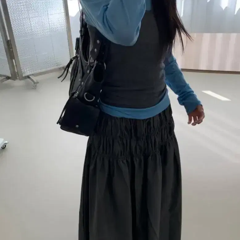 셔링 롱 스커트
