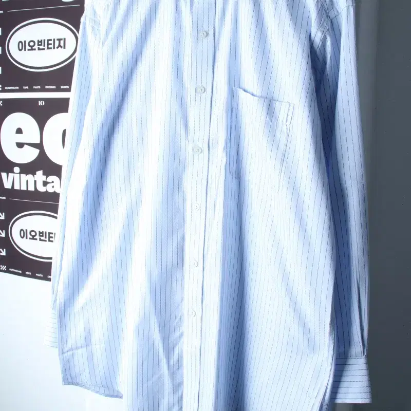 (L-XL) 브랜드빈티지 셔츠 남방 스트라이프 연블루 아메카지-H37790